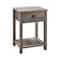 Walker Edison Gray Wash Country Single Drawer Nightstand